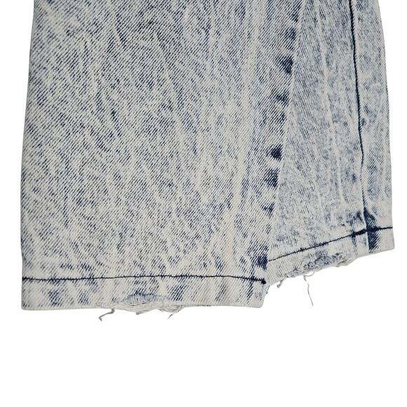 80s Acid Wash Cap Ferrat Denim Blue Jean Pink Blue High Waisted Mom Jeans Size 7 - Picture 11 of 13